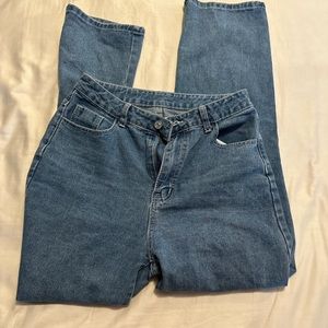 Stitch design on the ends of the jeans